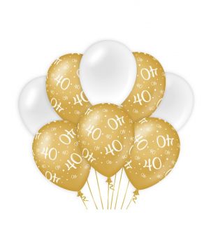 Decoration balloons Gold/white - 40