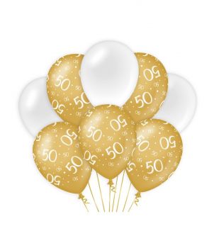 Decoration balloons Gold/white - 50