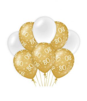 Decoration balloons Gold/white - 80