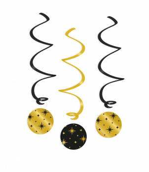 Swirl decorations goldblack - Stars