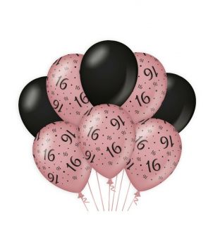 Decoration balloons Rose/black - 16