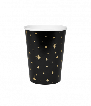 Party table ware - bekers black/gold