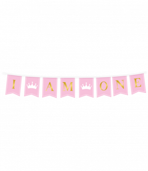 Flag banner - First birthday girl