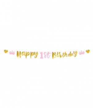 Letter banner - First birthday girl