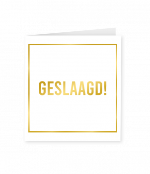 Gold white cards - Geslaagd