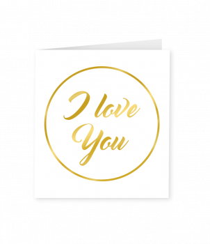 Gold white cards - I love you