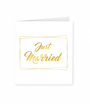 Gold white cards - Just married