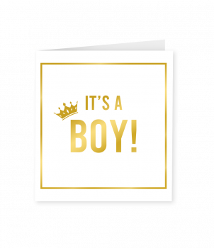 Gold white cards - It's a boy