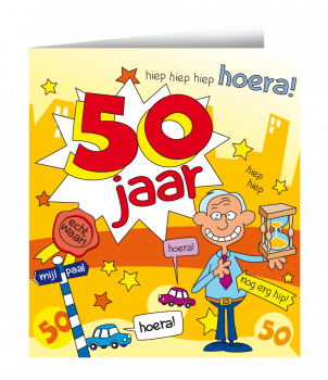 Wenskaarten - 50 jaar man cartoon