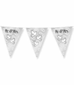 Party Flags foil - Mr. & Mrs.