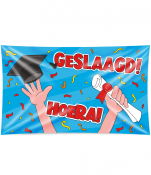 Gevel vlag - Geslaagd cartoon