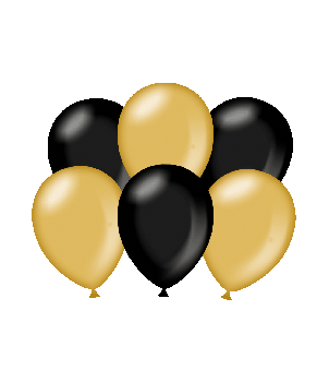 Party balloons - Metallic black - gold