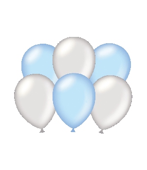 Party balloons - Metallic silver - light blue