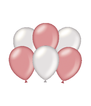 Party balloons - Metallic silver - rose gold