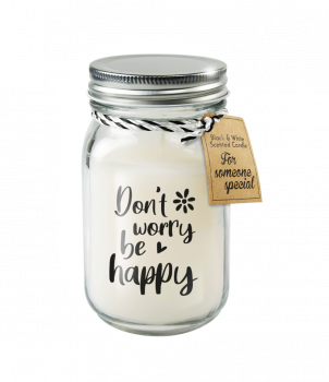 Black & White scented candles - Don't worry be happy