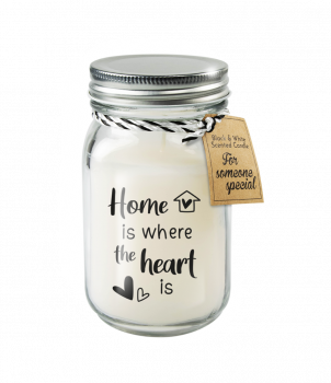Black & White scented candles - Home is where the heart