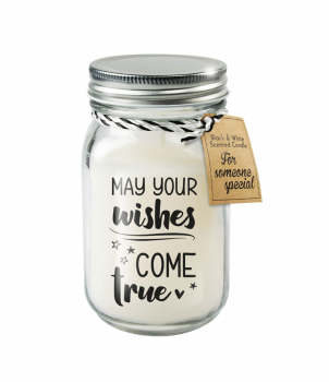 Black & White scented candles - May your wishes