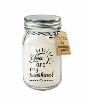 Black & White scented candles - You are my sunshine