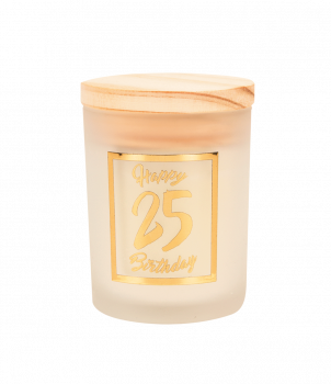 Small scented candles gold/white - 25 years