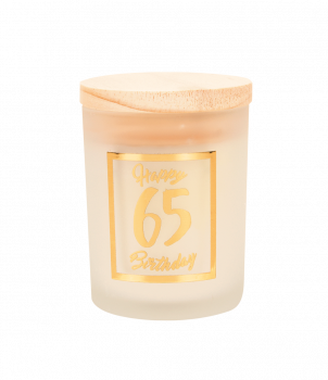 Small scented candles gold/white - 65 years