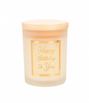 Small scented candles gold/white - Happy birthday