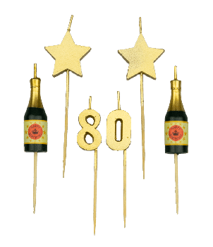 Party cake candles - 80 years
