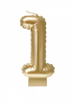 Foil balloon candle gold - 1