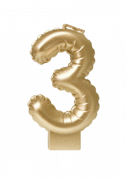 Foil balloon candle gold - 3