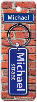Straatnaam sleutelhanger - Michael