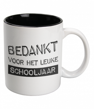 Black & White Mugs - Bedankt voor het schooljaar (white)