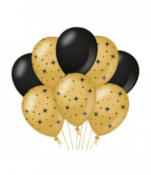Balloons gold/black - Stars