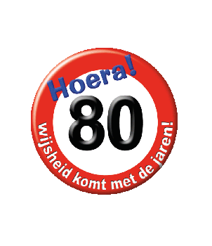 Button klein - 80 jaar verkeersbord