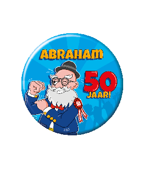 Button klein - Abraham 50 (cartoon)