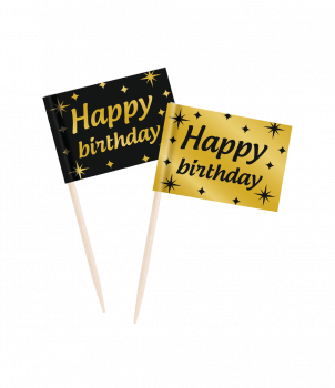 Classy party cocktail picks - Happy birthday