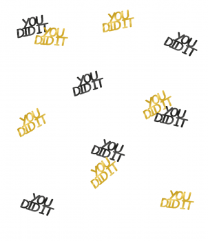 Classy party table confetti - You did it!