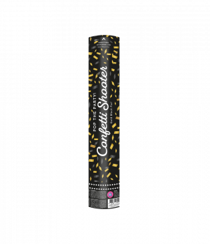 Confetti shooter 40 cm - Gold & Black foil