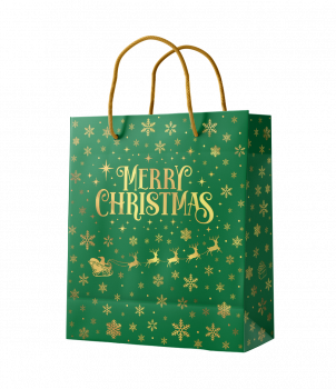 Giftbag M - Merry Christmas green