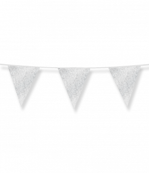 Glitter flags 16 x 20cm - Silver