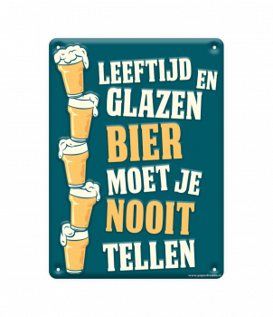 Metal signs - Leeftijd en glazen bier