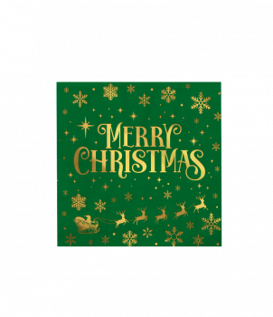 Napkins - Merry Christmas green