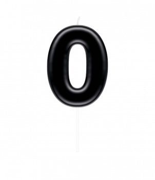 Number candle black - 0