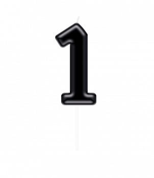 Number candle black - 1