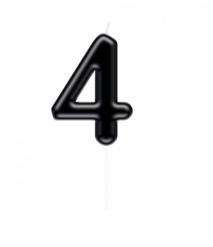 Number candle black - 4