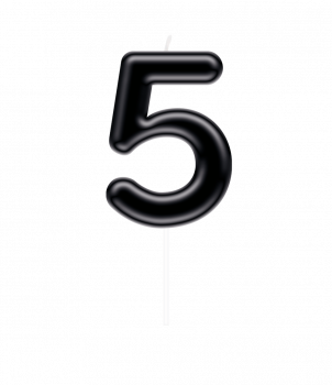 Number candle black - 5