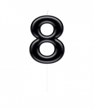 Number candle black - 8