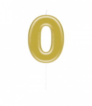 Number candle gold - 0