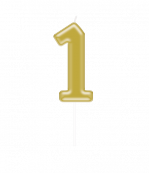 Number candle gold - 1