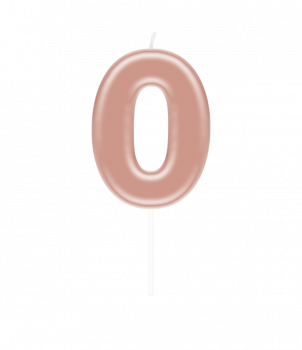 Number candle rose gold - 0