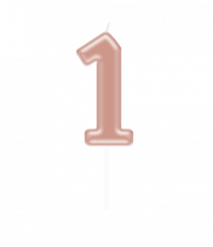 Number candle rose gold - 1