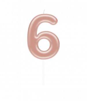 Number candle rose gold - 6